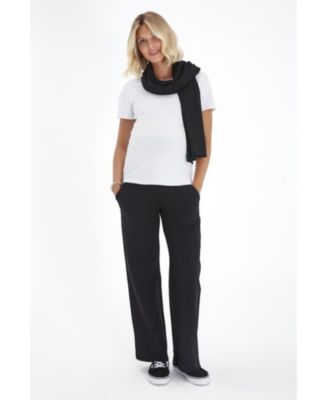 Simply Cool Foldover Waistband Stretch Cotton Maternity Jogger Pants