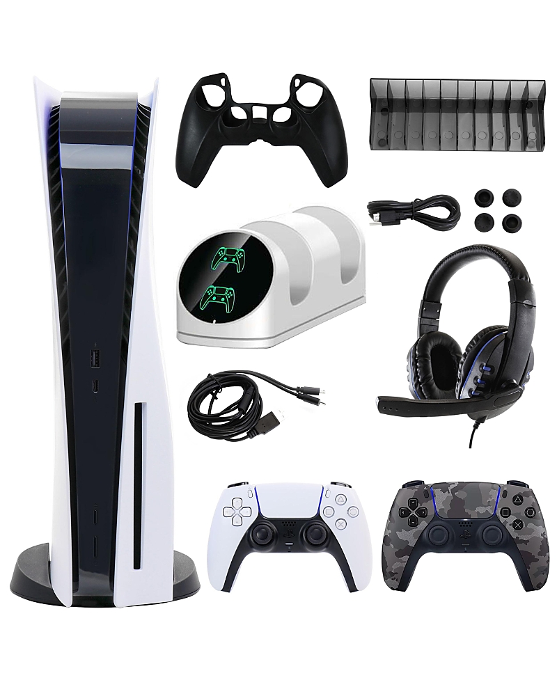 Sony PS5 Core with Extra Camo Dualsense Controller and Accessories Kit