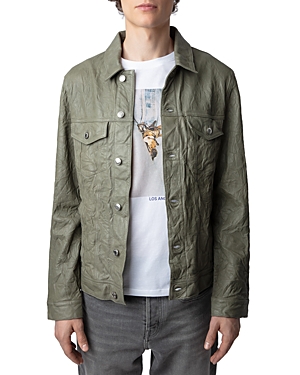 Zadig & Voltaire Base Crinkle Leather Shirt Jacket