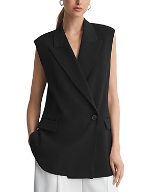 Shop Reiss Thea Sleeveless Longline Vest In Black