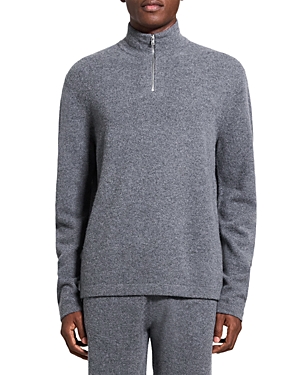 Theory Geder Long Sleeve Quarter Zip Knit Sweater In Grape