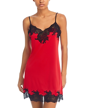 Natori Enchant Lace-trim Chemise In Red