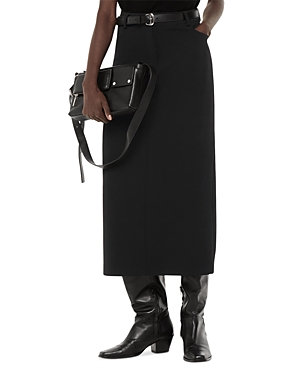 Whistles Abigail Tailored Midi Skirt In Black