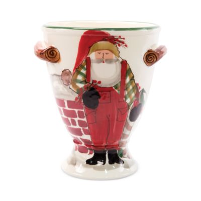 VIETRI - Old St. Nick Footed Urn with Chimney & Stockings