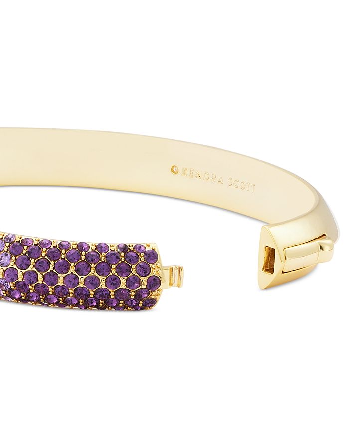 Shop Kendra Scott Mikki Ombre Pave Bangle Bracelet In 14k Gold Plated In Gold/purple