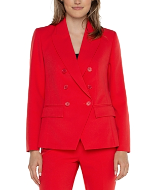 Shop Liverpool Los Angeles Double Breasted Blazer In Lava Flow