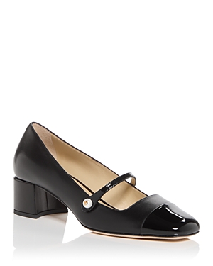 Jimmy Choo 'elisa 45' Black Pumps With Pearl Detail In Black