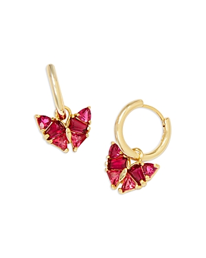 Kendra Scott Blair Butterfly Huggie Earrings In Gold/cranberry Mix