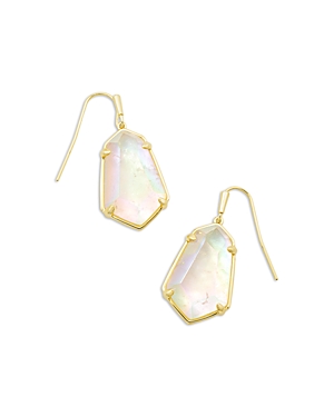 Shop Kendra Scott Alexandria Drop Earrings In 14k Gold Plated In Gold/iridescent Rock Crystal