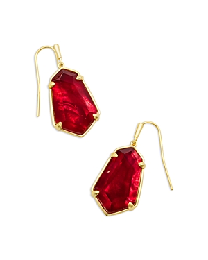 Shop Kendra Scott Alexandria Drop Earrings In 14k Gold Plated In Gold/cranberry Illusion