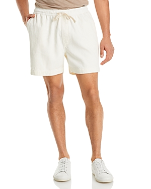 Frame Elastic Waist Cotton Terry Shorts In Off White