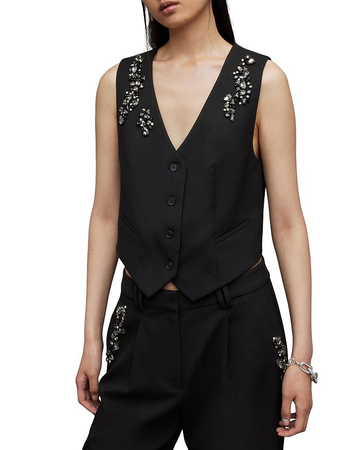 ALLSAINTS Atlas Embellished Waistcoat Bloomingdale s