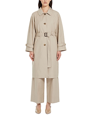 Shop Max Mara Single Breasted Trench Coat In Beige