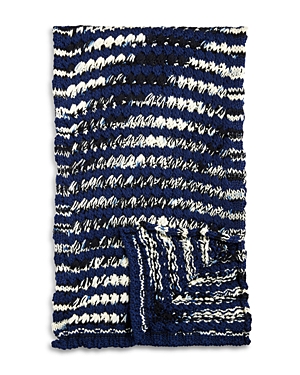 Missoni Wool Knit Scarf In Navy