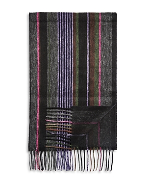 Paul Smith Trent Striped Wool Scarf In Pink Multi