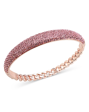 Aqua Pave Chain Bangle Bracelet In Pink/rose Gold