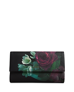 Shop Ted Baker Floral Print Wallet In Black