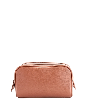 Royce New York Leather Toiletry Bag In Tan