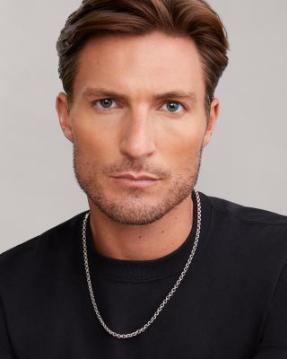 Men's Sterling Silver Anthem Double Link Caviar Chain Necklace, 20" - Exclusive