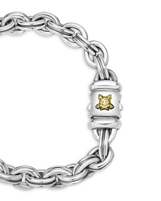 Men's 18K Yellow Gold & Sterling Silver Anthem Double Link Chain Bracelet - Exclusive