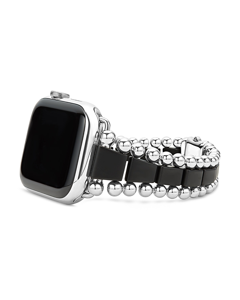 Lagos Smart Caviar Black Ceramic & Stainless Steel Apple Watch Bracelet, 42mm - Exclusive In Black/silver