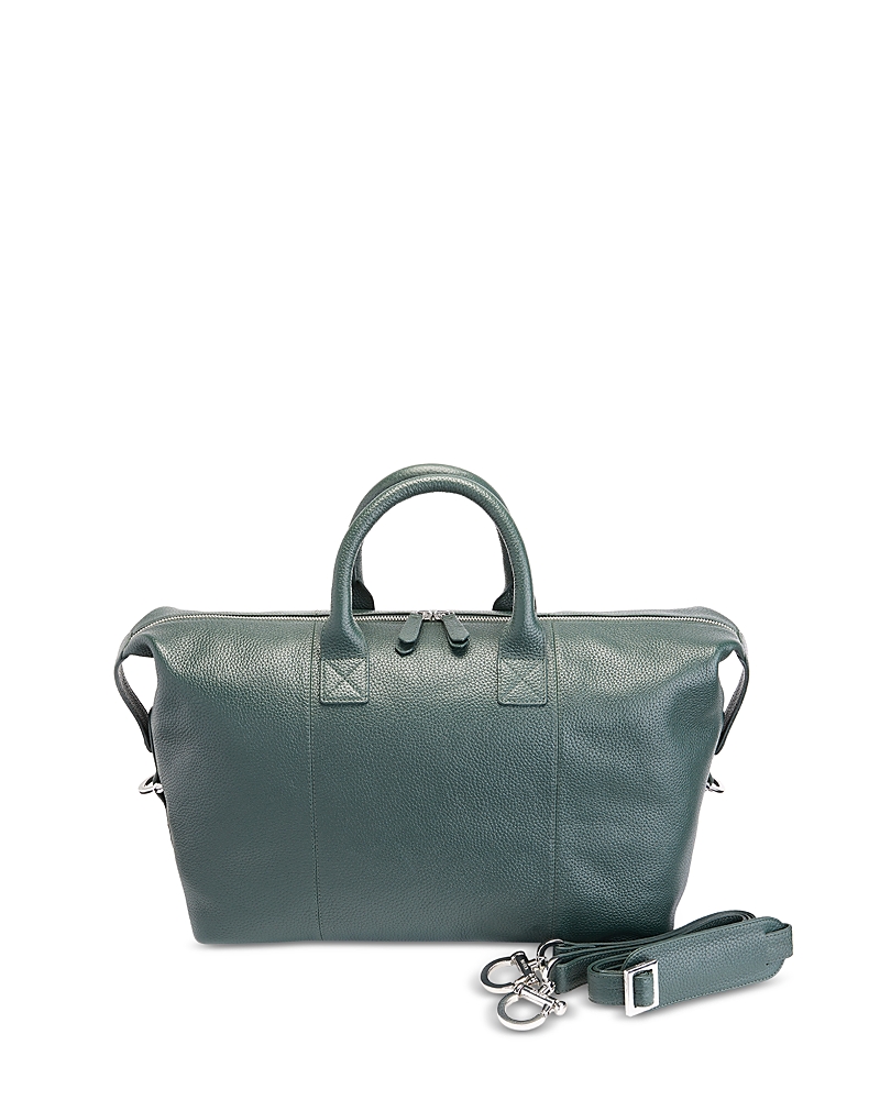 Royce New York Leather Overnighter Duffel Bag In Dark Green