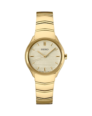 Seiko Watch Essentials Watch, 30mm In Cream/gold