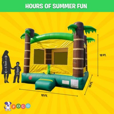  Premium Inflatable (Without Blower) - 13 x 12 x 14.5 Foot - Deluxe Castle Big Crossover Inflatable Bouncy House Jumper Unit for Kids