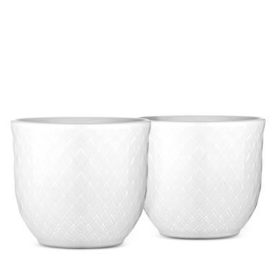 Rosendahl - Lyngby Porcelain Rhombe Egg Cup, White, Set of 2