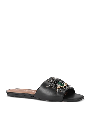 Shop Kurt Geiger Women's Eye Embellished Slip On Slide Sandals In Black