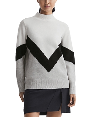 Shop Reiss Claude Turtleneck Sweater In Ivory/black