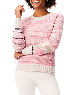 Shop Nic + Zoe Nic+zoe Heat Mix Striped Sweater In Pink Multi