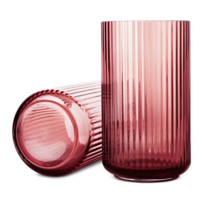 Lyngby Vase, Burgundy Mouth Blown Glass