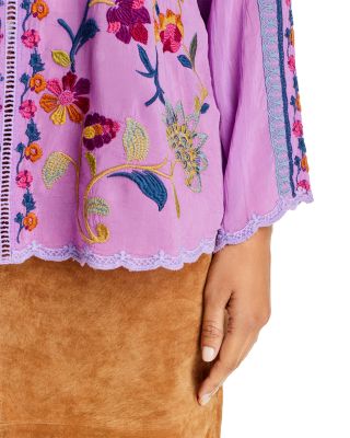 Johnny Was Vanessa Floral Embroidered Blouse | Bloomingdale's