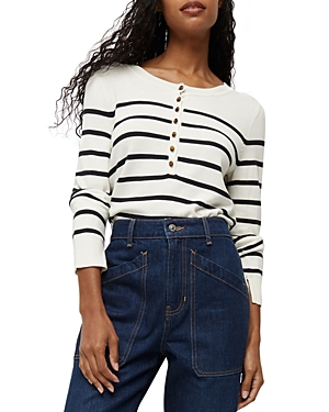 Shop Veronica Beard Dianora Henley Sweater In Off White Multi