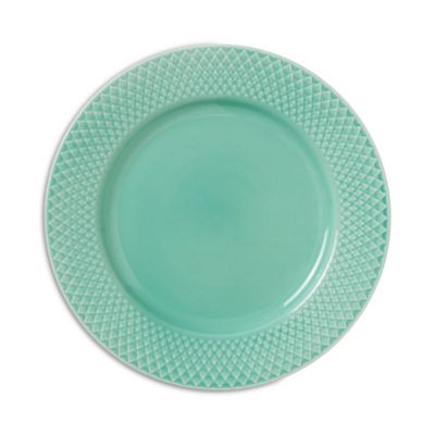 Lyngby Porcelain Rhombe Color Lunch Plate, Aqua