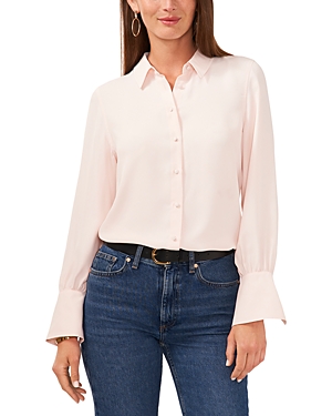 Vince Camuto Collared Long Sleeve Blouse In Pearl Pink