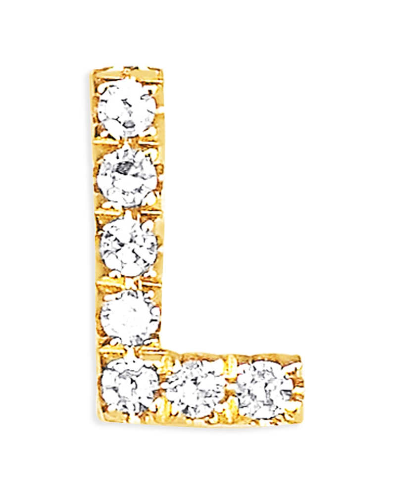 Ef Collection Diamond Initial Stud Earring