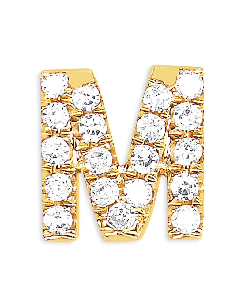 Ef Collection Diamond Initial Stud Earring