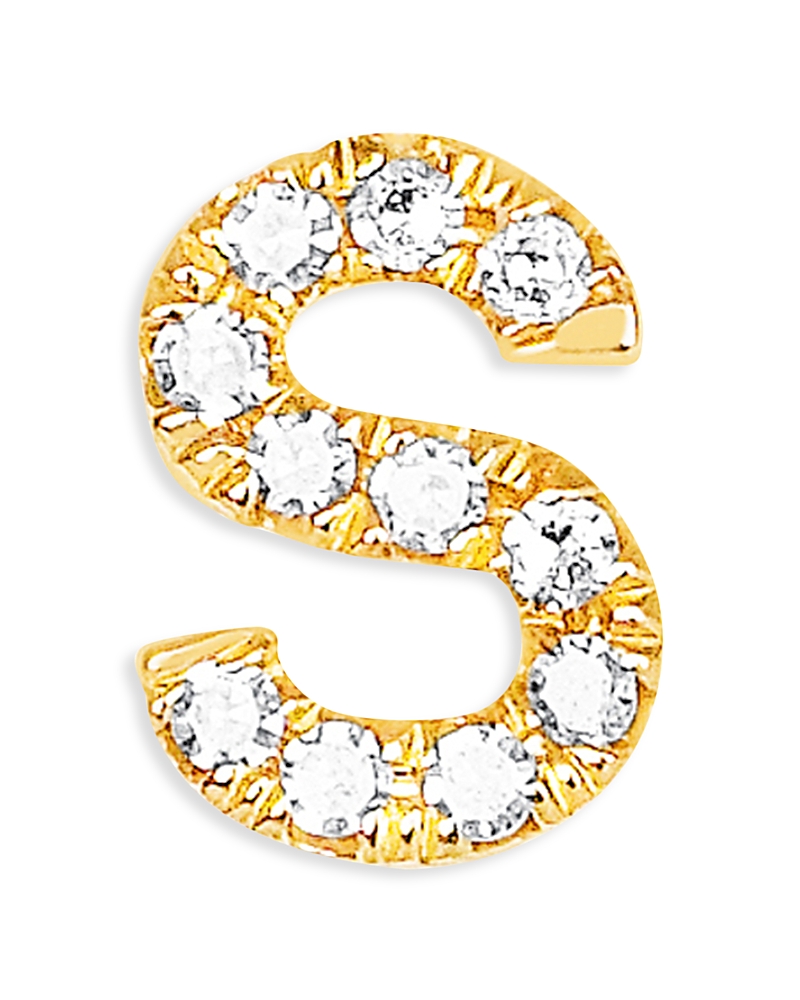 Ef Collection Diamond Initial Stud Earring