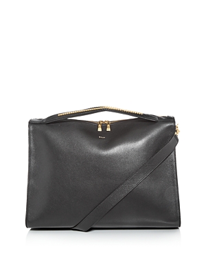 Bally Arkle Soft Leather Tote Bag In Black+oro