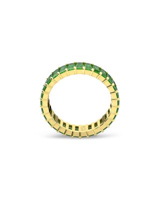 Matrix Green Baguette Crystal Stack Ring in Gold Tone