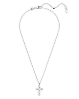 Insigne Crystal Cross Pendant Necklace, 14.96-17.72"