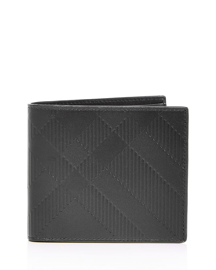 Burberry Embossed Check Leather Bifold Wallet | Bloomingdale's