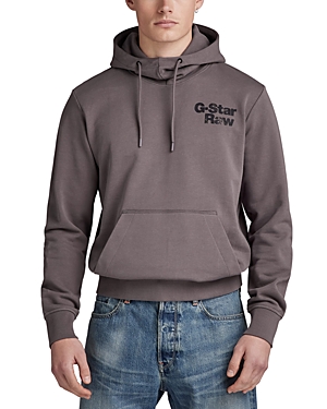 Shop G-star Raw Cotton Back Graphic Hoodie In Rabbit