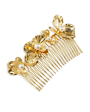 Lelet Ny Pearl Poppy Comb In Gold