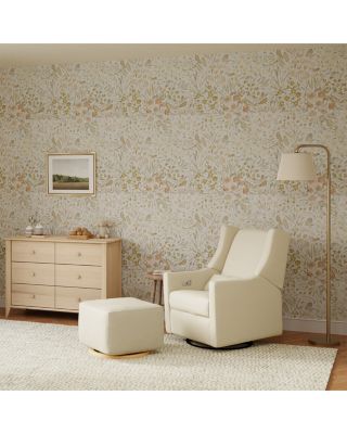 Kiwi Gliding Ottoman with Light Wood Base