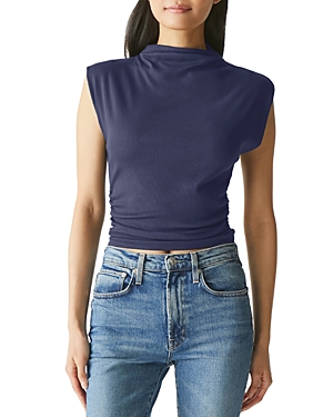 Shop Michael Stars Amara Crop Tee In Nocturnal