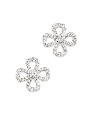 Bloomingdale's Diamond Pave Flower Stud Earrings in 14K White Gold, 0.60 ct. t.w.