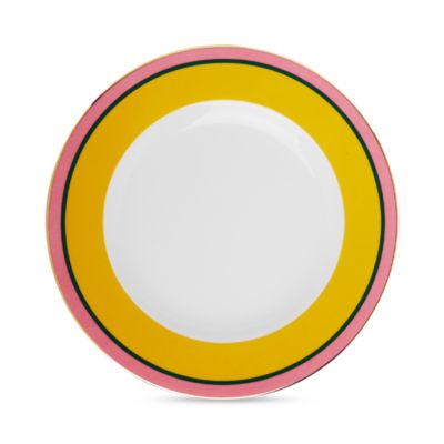 Painted Trim Dinner Plates, Set of 2